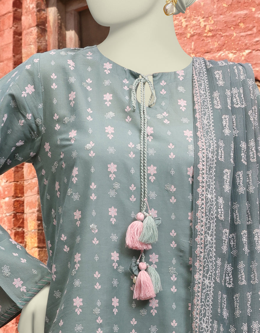 white christmas dresses Bin Saeed Lawn 3 Piece Pakistani Summer Suit BIN208 - L main image 1