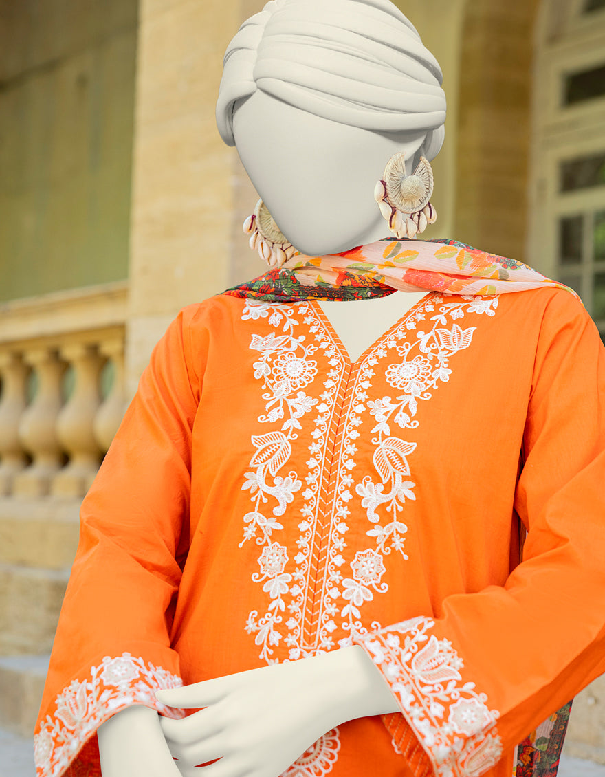 orange lawn dress Orange Pakistani Lawn Suit