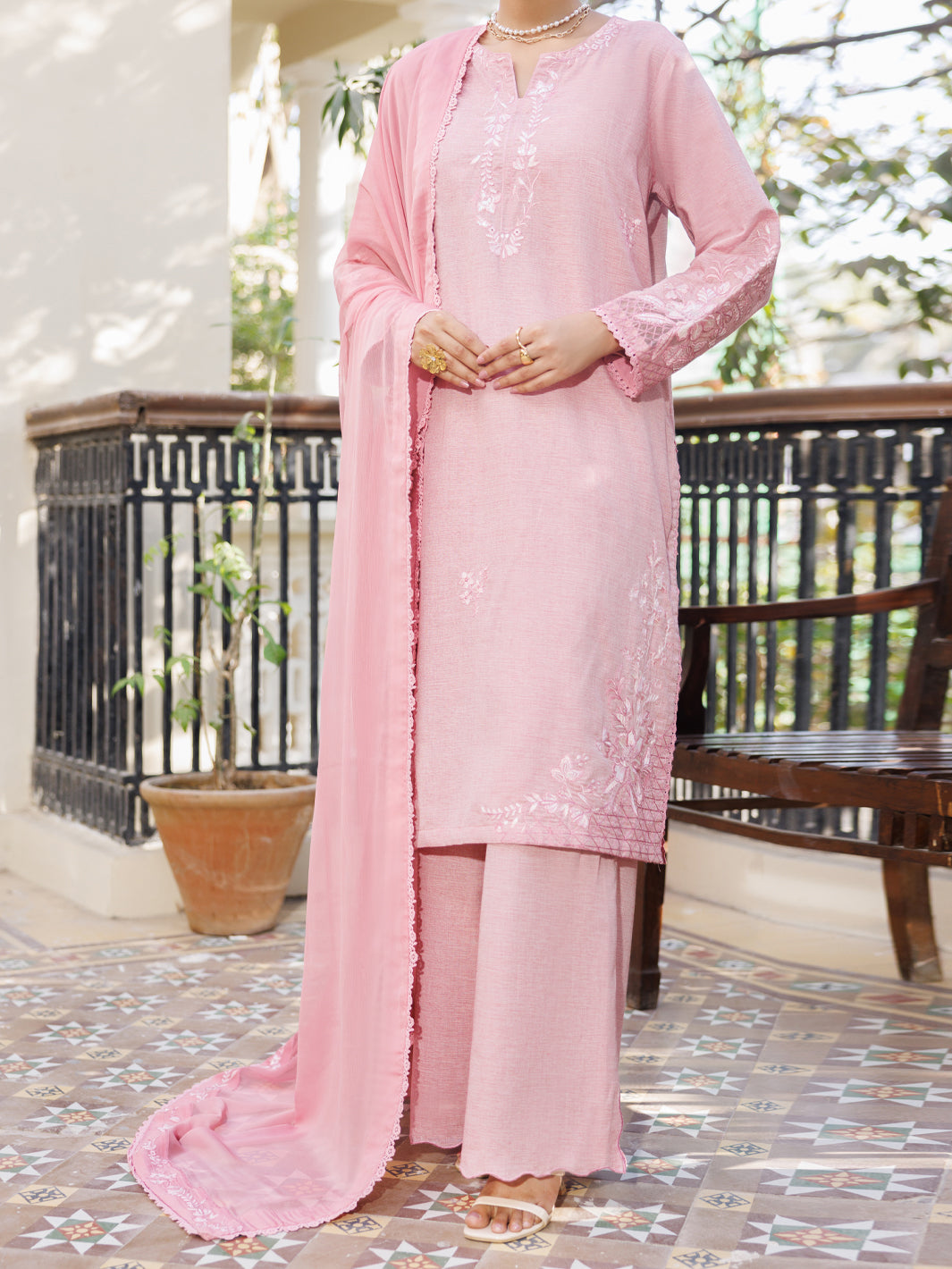 PINK YARN DYED 3PC STITCHED | ALP-3PS-2613/S FB-2613A – J. Junaid