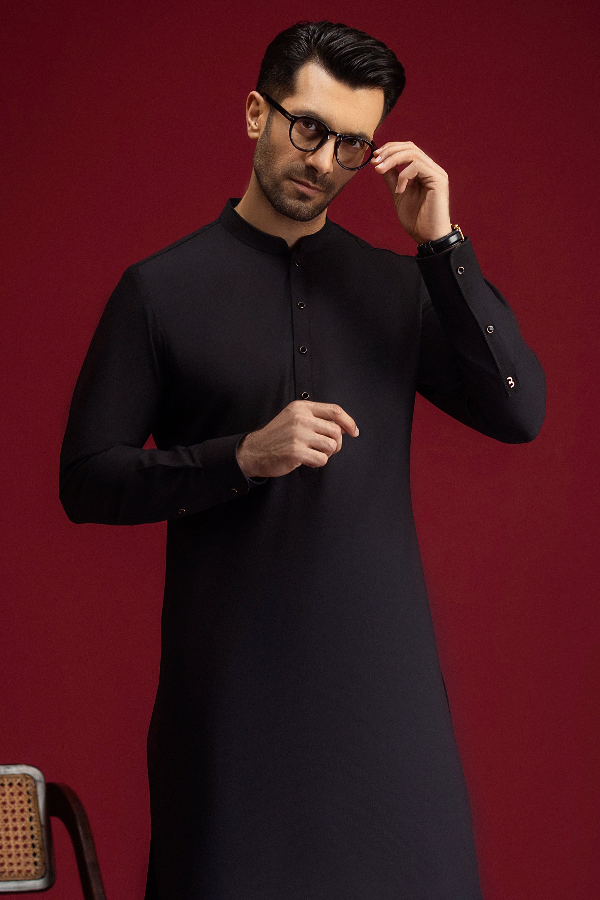 BLACK BLENDED KAMEEZ SHALWAR | CCMKS-S-39598-D4 – J. Junaid Jamshed US