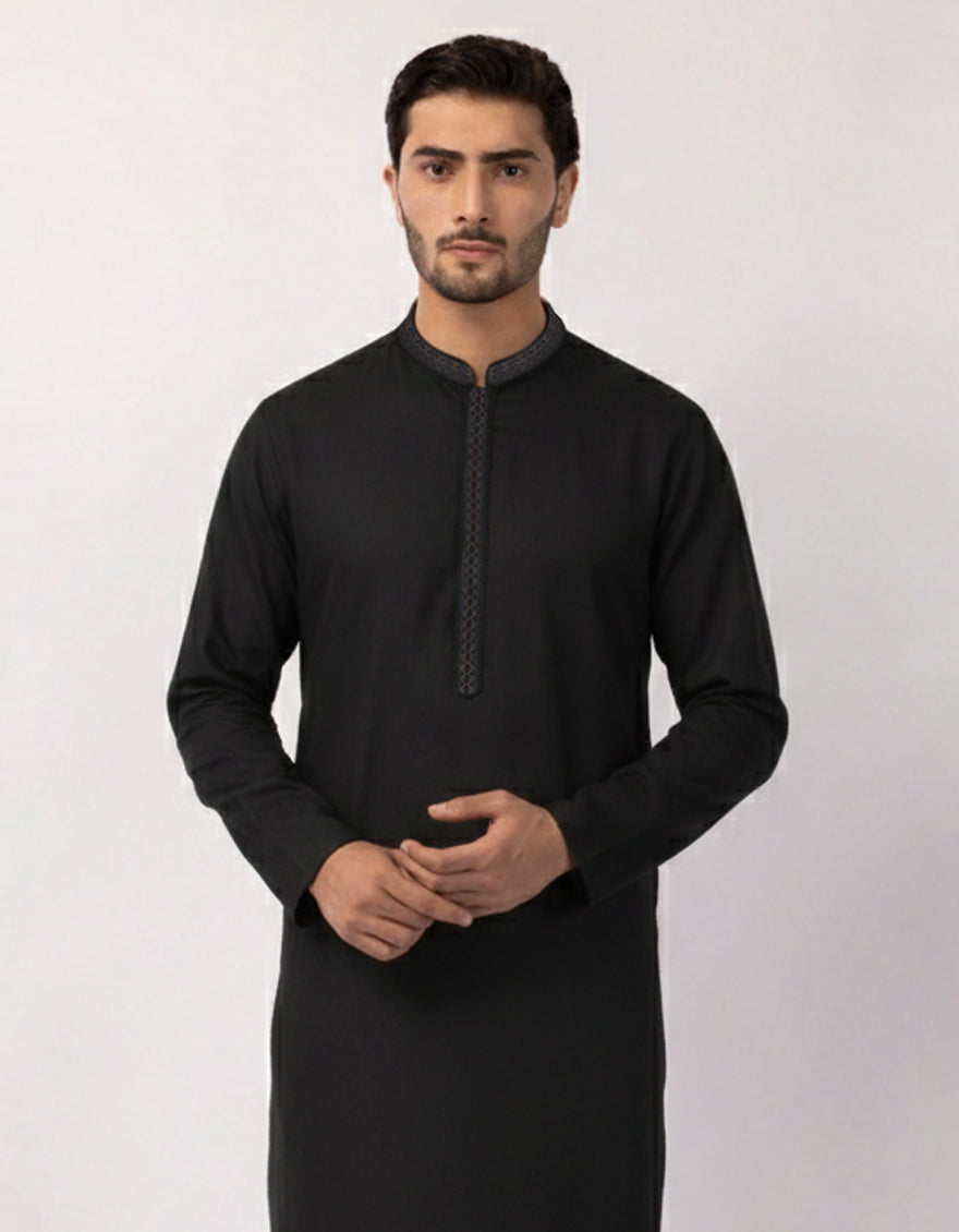 BLACK BLENDED SPECIAL KURTA | JJK-SP-A-50554/S26/JJ10638-FL – J
