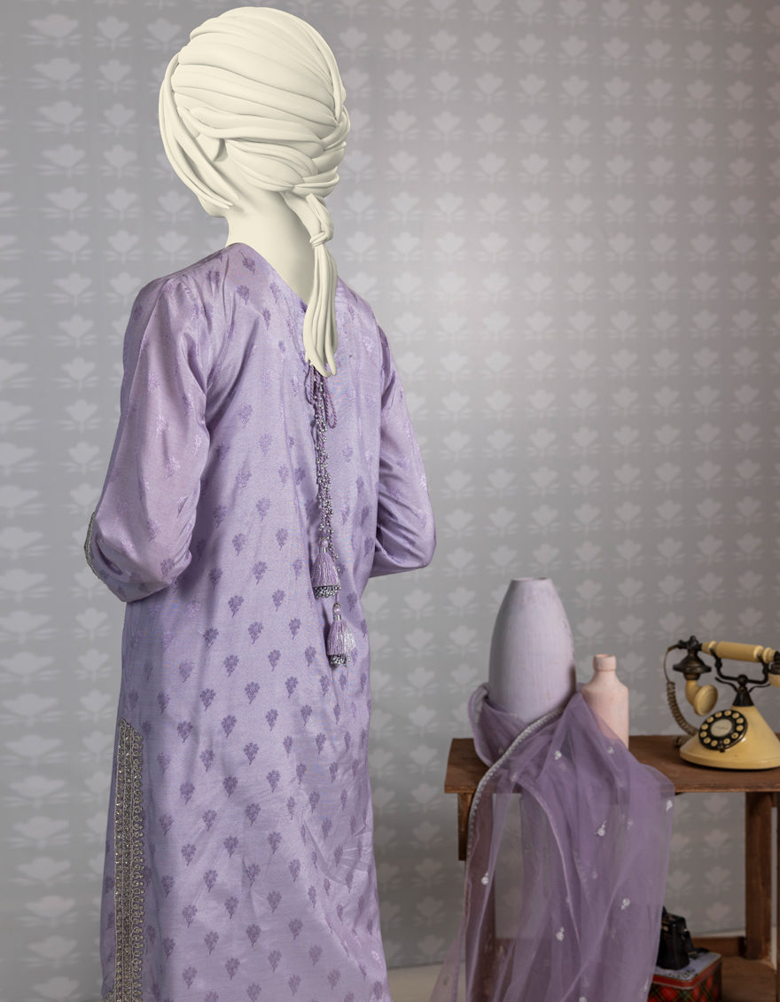 PURPLE JACQUARD 3PC STITCHED | JGK-YGTL-S-US-621-23 FB/RESHMI