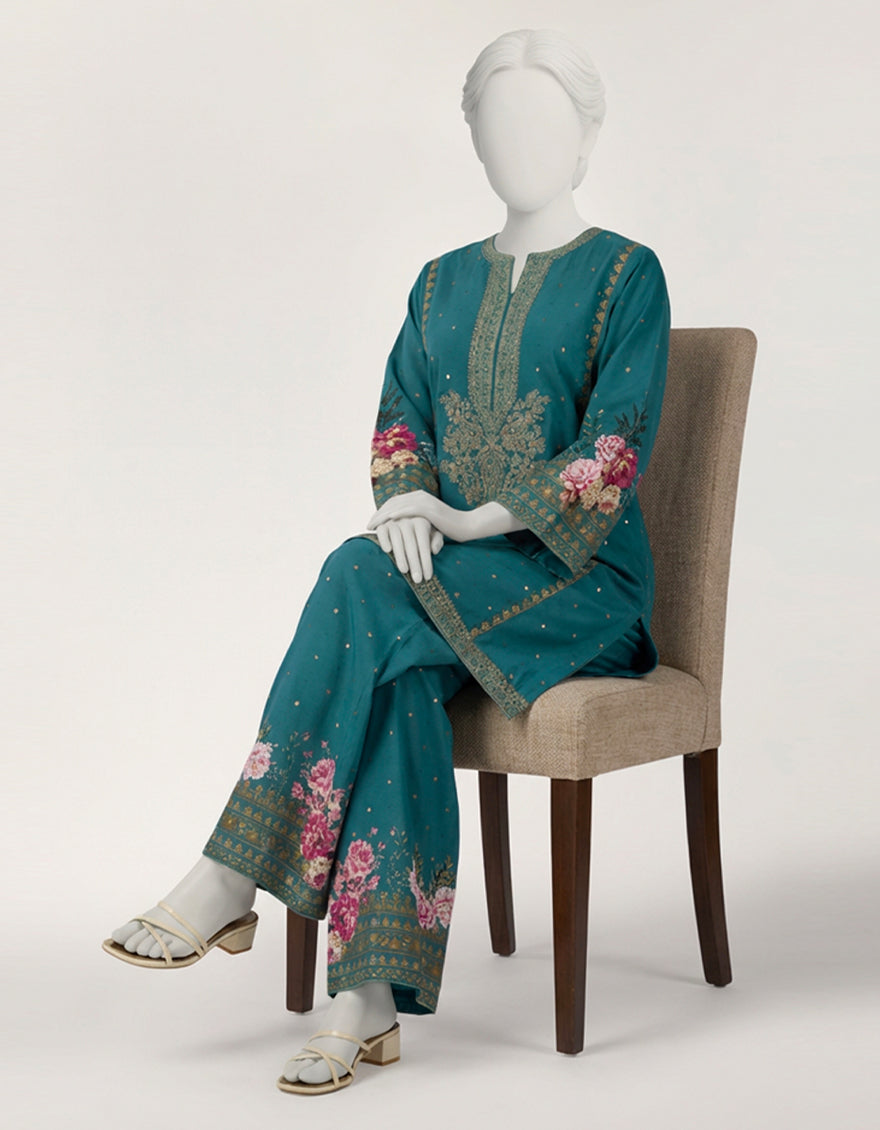 knee length dresses for ladies JJLS W JW1 21 913 FB Piecemeal Junaid Jamshed Winter Collection 2021 –  Original Brand