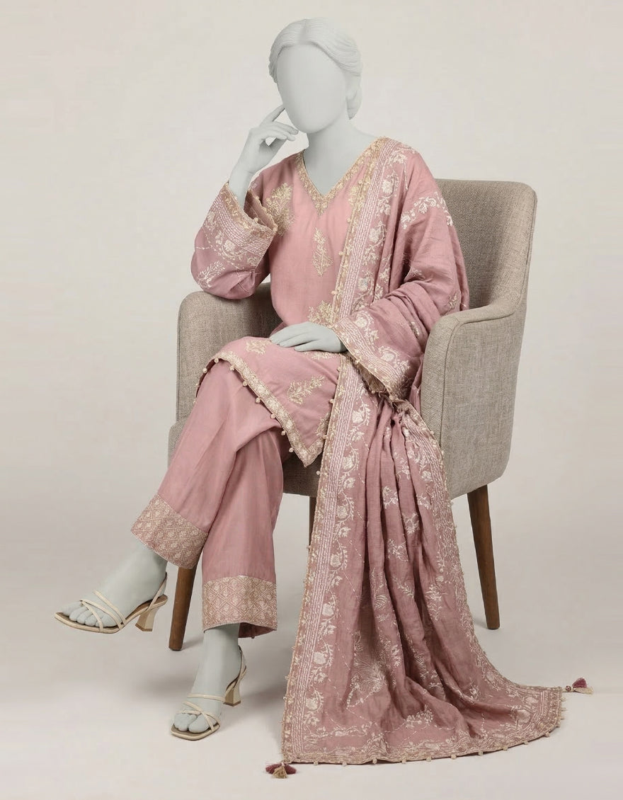 slim fit dress slacks Junaid Jamshed 3 Piece Paper Cotton Dress main image 0