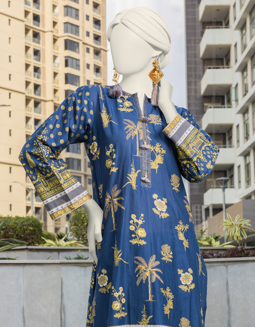 BLUE CAMBRIC KURTI